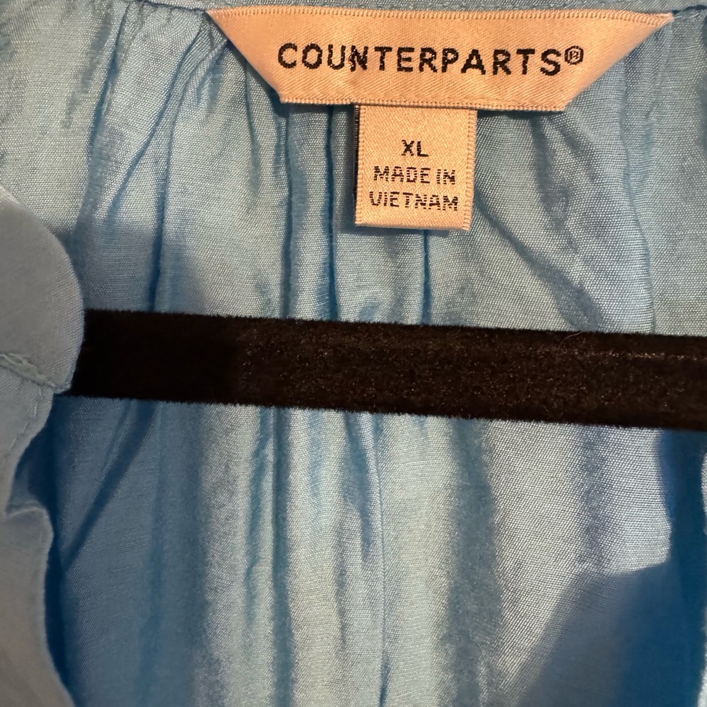 NWT  Blue Dolman Sleeve Blouse with Mandarin Collar XLARG   #W - Picture 8 of 10